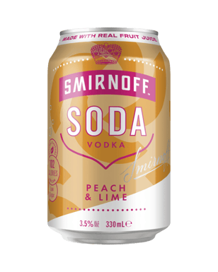 Vodka Fruit Soda Peach & Lime Cans 330mL 