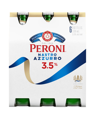 Peroni Nastro Azzurro Nastro Azzurro 3.5% Bottles 330ml  6 Pack