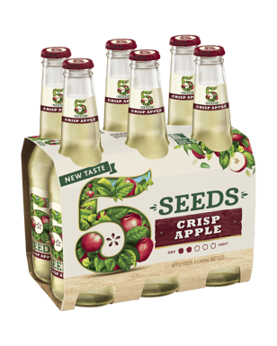 5 Seeds Crisp Apple Cider Bottles 345ml  6 Pack