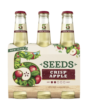 5 Seeds Crisp Apple Cider Bottles 345ml  6 Pack