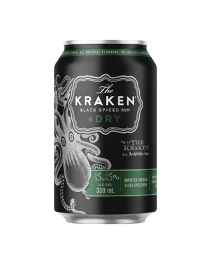 The Kraken Spiced Rum & Dry Cans 330ml  Can