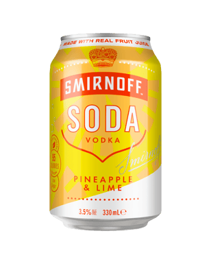 Smirnoff Fruit Soda Pineapple & Lime Can 330ml  Can