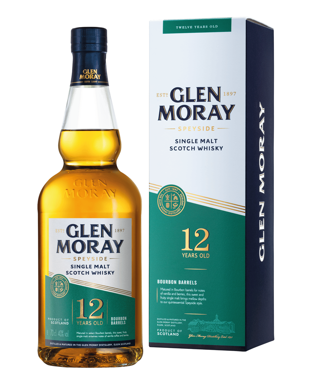 Glen Moray 12 Year Old Single Malt Scotch Whisky 700mL