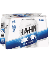 Hahn Super Dry Lager Cans 375ml  6 Pack