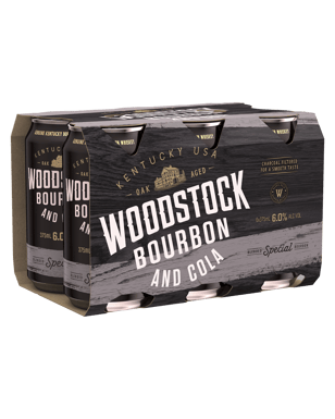 Woodstock Bourbon & Cola  6% Cans 375ml  6 Pack