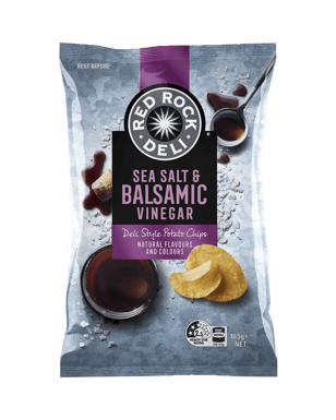 Red Rock Deli Chip Sea Salt Balsamic Venegar 185g  Pack