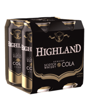 Highland Scotch Whisky & Cola Cans 440ml  4 Pack