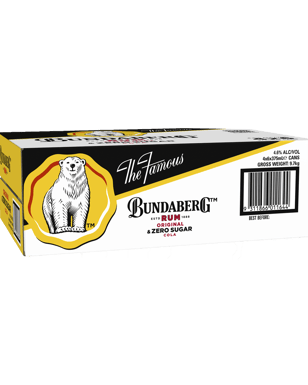 Bundaberg Rum & Zero Sugar Cola Cans 375ml  24 Case