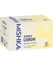Mishka Vodka Zingy Lemon Bottles 275ml  24 Case