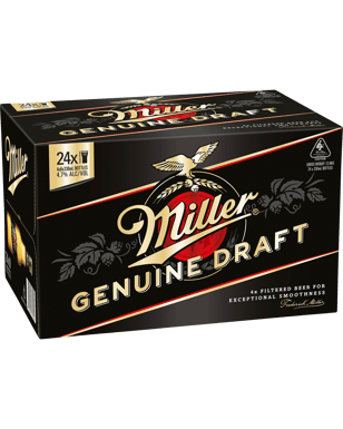 Miller Genuine Draft 330ml  24 Case