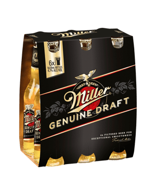 Miller Genuine Draft 330ml  6 Pack