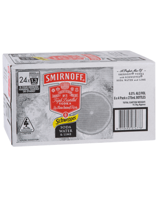 Smirnoff Classic Mix Lime & Soda 275ml  24 Case