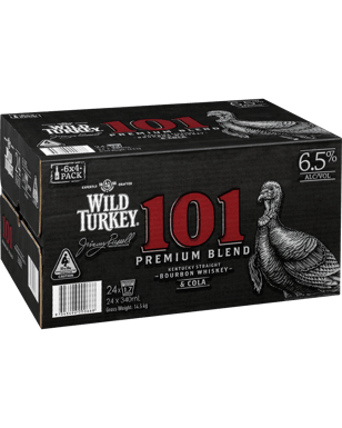 Wild Turkey 101 Bourbon & Cola Bottle 340ml  24 Case