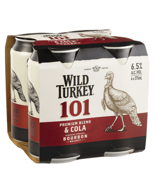 Wild Turkey 101 Bourbon And Cola Can 375ml  4 Pack