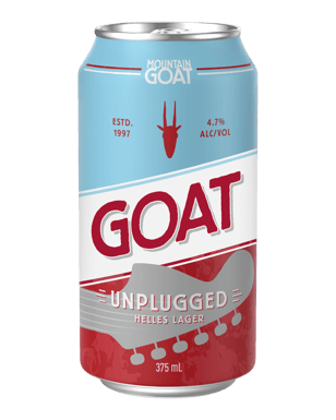 Mountain Goat Unplugged Helles Lager 4.7% Cans 375ml  Can