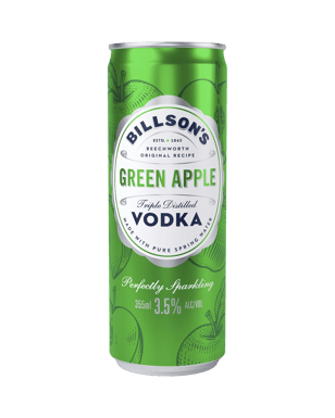 Billson's Vodka & Green Apple Cans 355ml  Can
