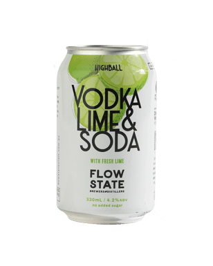 Flowstate Brewers & Distillers Highball Vodka Lime & Soda Cans 330ml  Can
