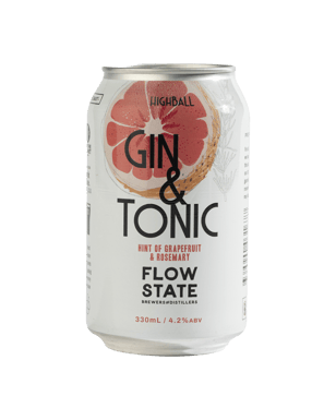 Flowstate Brewers & Distillers Highball Gin & Tonic Cans 330ml  Can