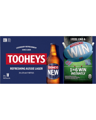 Tooheys New Bottles 375ml  24 Case