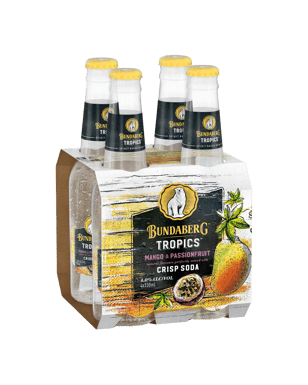Bundaberg Tropics Mango & Passionfruit With Soda 330ml  Bottle