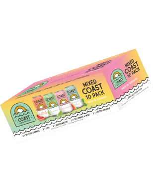 Coast Hard Seltzer Seltzer Mixed 10 Pack Cans 330ml  Pack