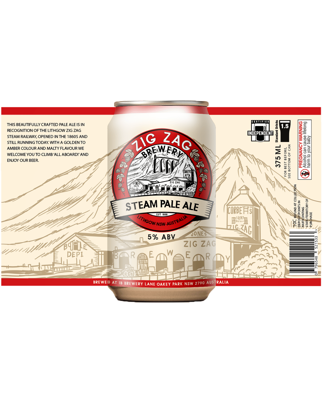 Zig Zag Steam Pale Ale Can 375mL