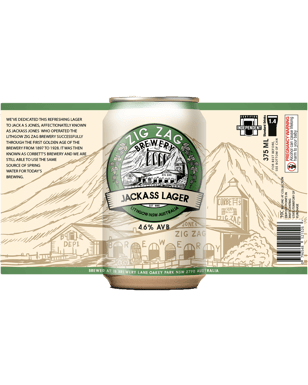 Zig Zag Brewery Jackass Lager Can 375ml  Can