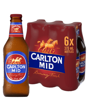 Carlton Mid Bottles 375ml  6 Pack