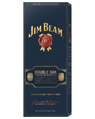 Jim Beam Double Oak Kentucky Straight Bourbon Whiskey 700ml  Bottle