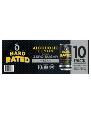 Hard Rated Zero Sugar 10pk Cans 375ml  Pack