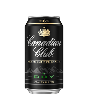 Canadian Club Premium Strength Whisky & Dry 6% 10 Pack Cans 375m  10 Pack