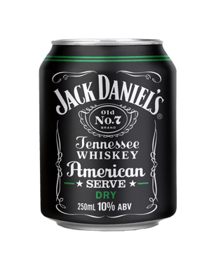 Jack Daniel's American Serve & Dry Cans 250ml  Can