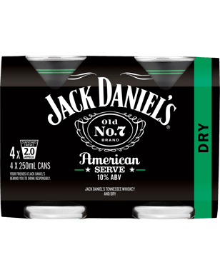 Jack Daniel's American Serve & Dry Cans 250ml  Can