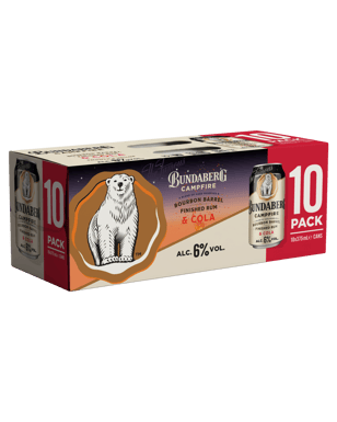 Bundaberg Campfire Bourbon Barrel Finished Rum & Cola 6% Can  Pack