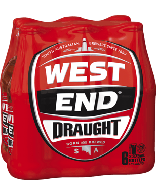West End Draught Bottles 375ml  6 Pack