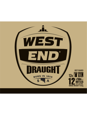 West End Draught Bottles 750ml  12 Case