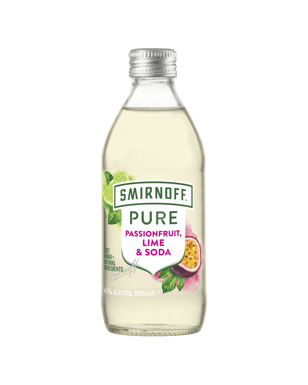 Smirnoff Pure Passionfruit, Lime & Soda 300ml  Bottle