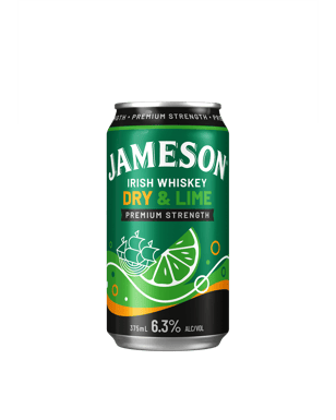 Jameson Irish Whiskey Smooth Dry & Lime 6.3% Cans 375ml 10  Pack