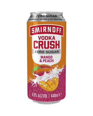 Smirnoff Crush Zero Sugar Mango Peach Cans 440ml  Can