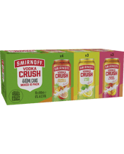 Smirnoff Vodka Crush Mixed Pack 6% Cans 10x440ml  Pack