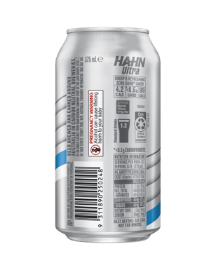 Hahn Ultra Zero Carb Cans 375ml  Can