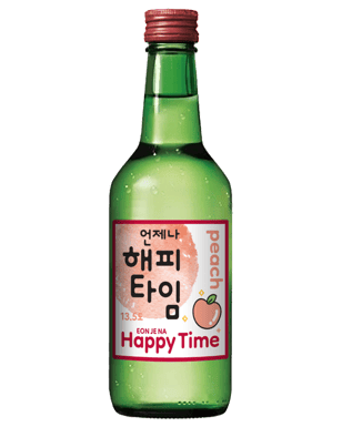 Happy Time Peach Soju 360ml  Bottle
