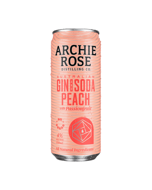 Archie Rose Australian Gin & Peach Soda Cans 330ml  Can