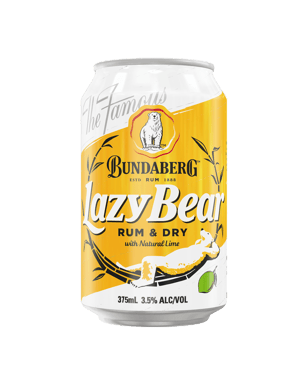 Bundaberg Lazy Bear Rum & Dry Cans 375ml  Can