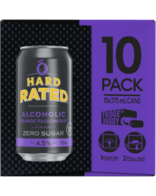 Hard Rated Orange Passionfruit Zero Sugar 4.5% 10x375ml  Can