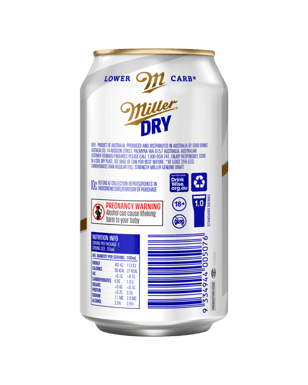 Miller Dry 3.5% Cans 355ml  Can