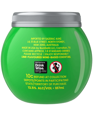 Buzzballz Lime Tango Bottles 187ml  Bottle