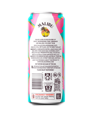 Malibu Cocktails Pink Sparkling Cans 330ml  Can