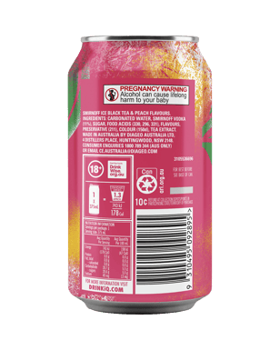 Smirnoff Ice Tea Alcoholic Black Tea & Peach Cans 375ml  Can