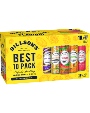 Billson's Vodka Best Of 10 Pack 3.5% Multipack Cans 10 X 355  Can